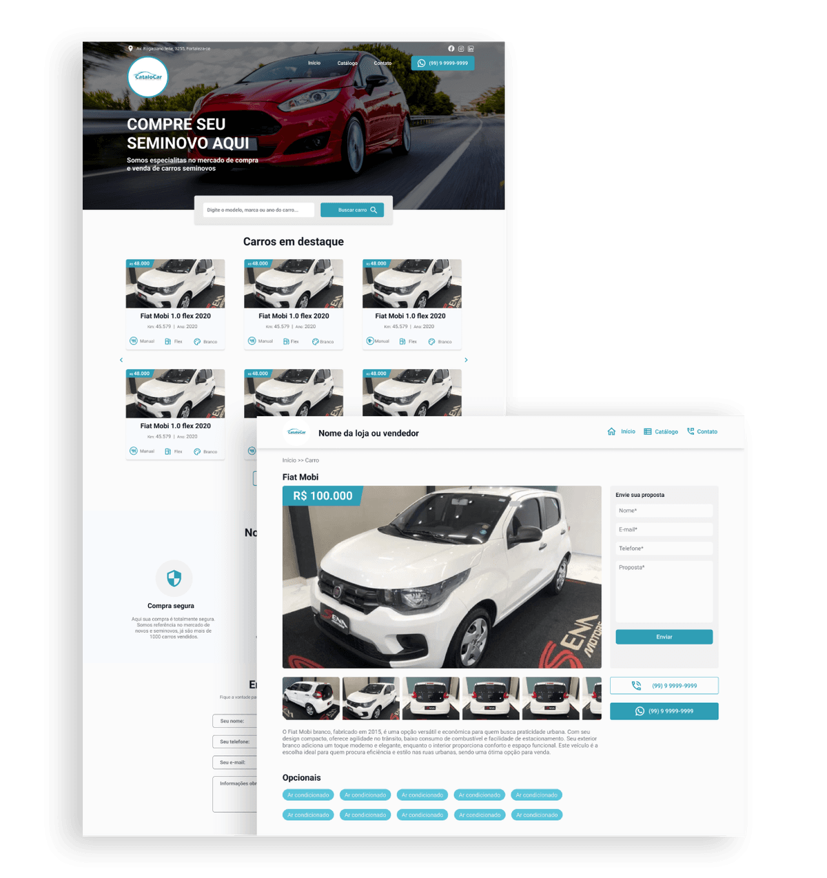 Modelo de site de cliente Catalocar